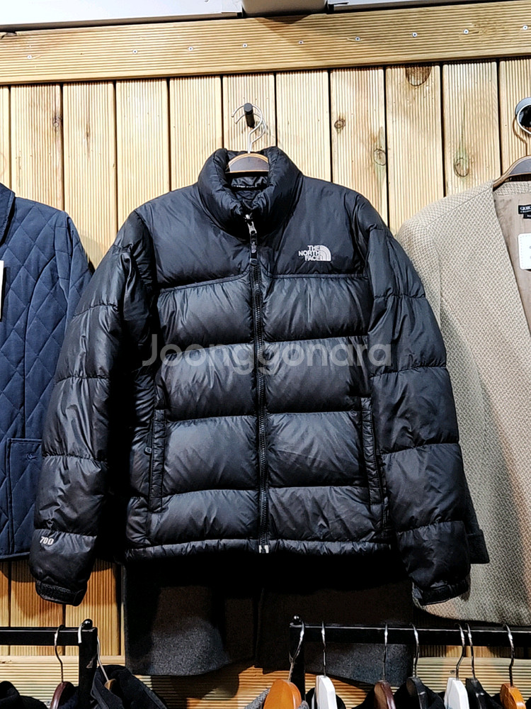 (M) 노스페이스 눕시패딩 점퍼 블랙 거위털 700 구스다운 자켓--0