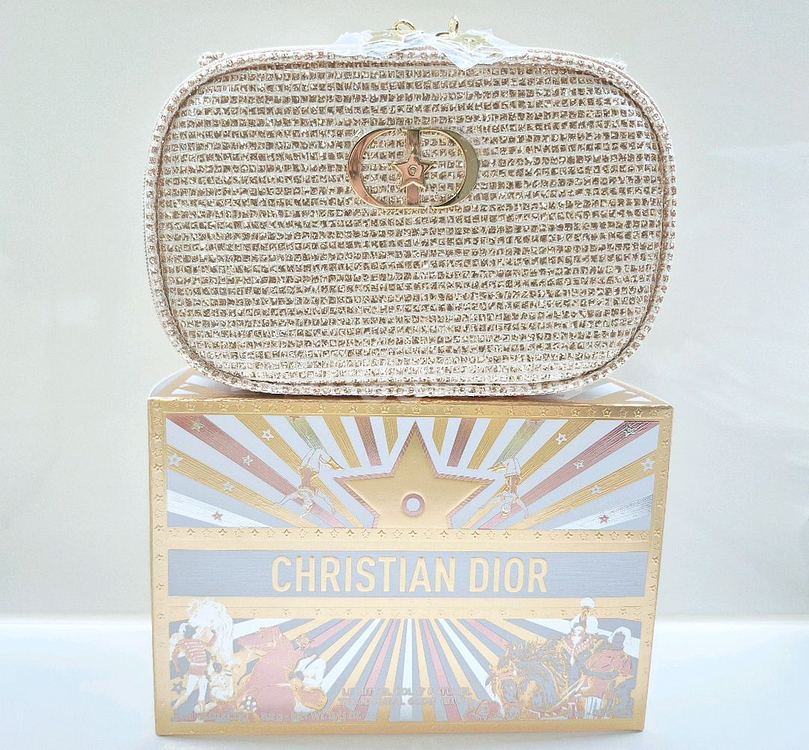 [한정판 새상품] 디올 2025 홀리데이 골드 파우치--0