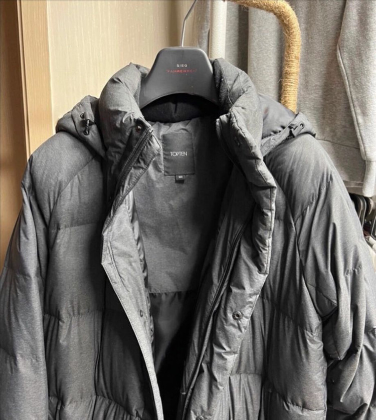 남성 그레이 롱패딩 사이즈L--1