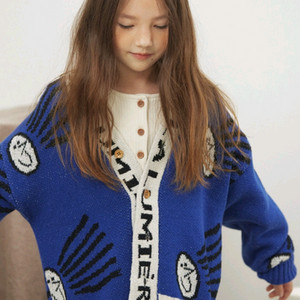 리미떼두두 파랑 레터링 가디건 (3xl)