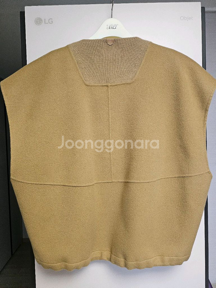 한섬 시스템 캐시미어블렌드 캡슬리브집업베스트 & 넥워머 55사이즈--1