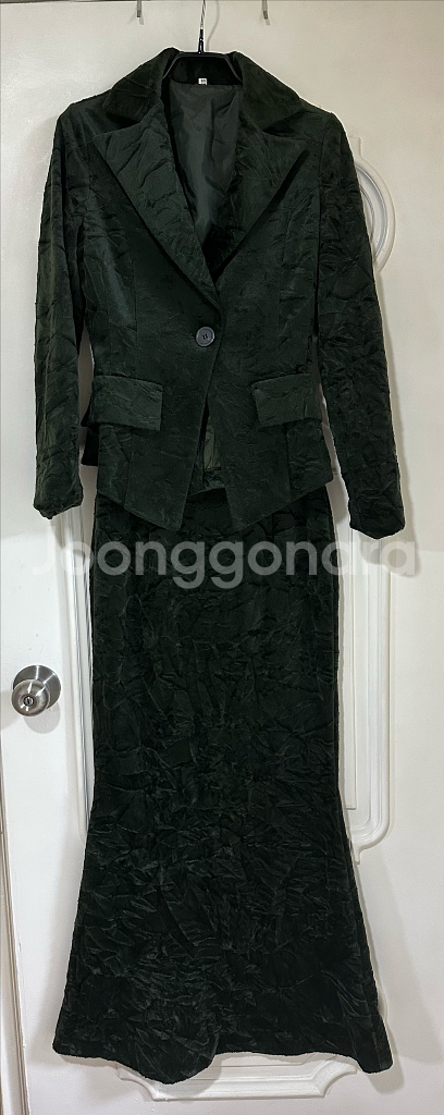 여성 벨벳 치마 정장 세트--0