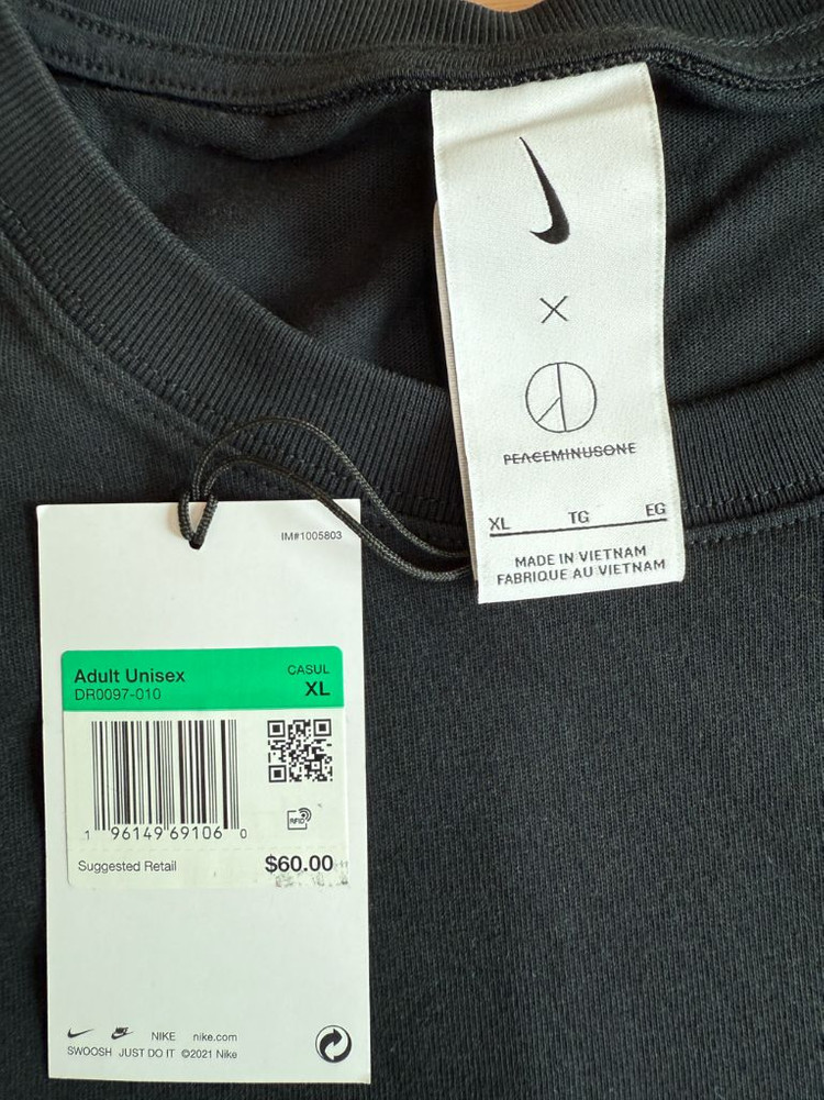 [XL] 나이키 피스마이너스원 피마원 롱슬리브 긴팔 티셔츠 블랙 지디 (dr0097-010) 이미지