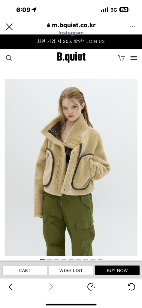 1회착용)B.quiet 브라운 무스탕 자켓(리버시블)--2