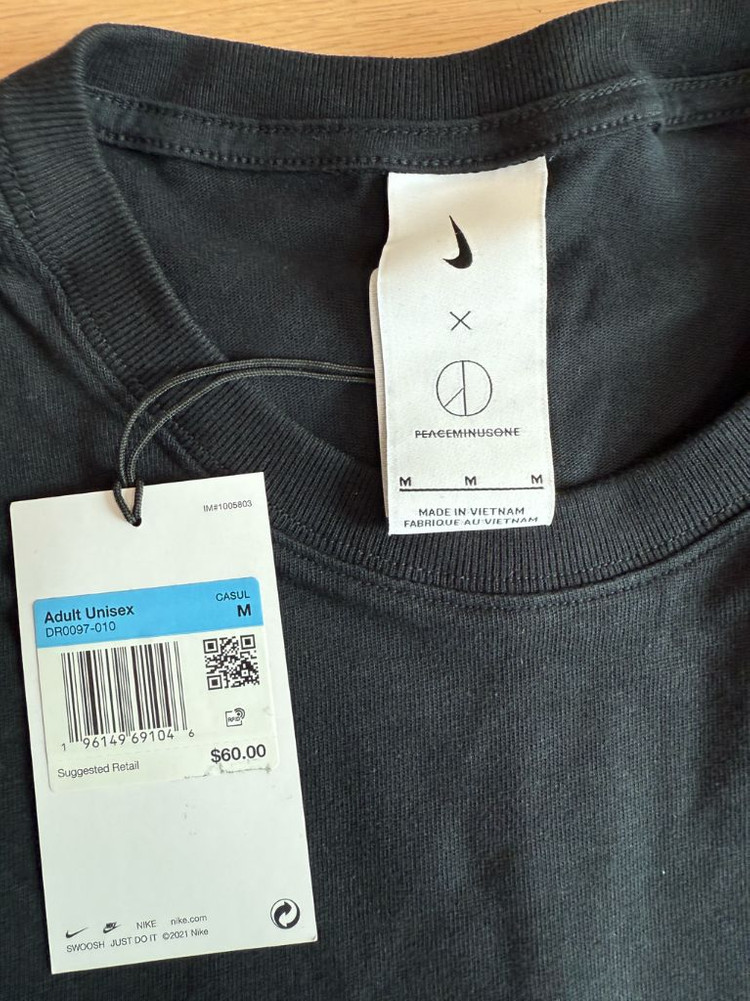 [M] 나이키 피스마이너스원 피마원 롱슬리브 긴팔 티셔츠 블랙 지디 (dr0097-010) 이미지