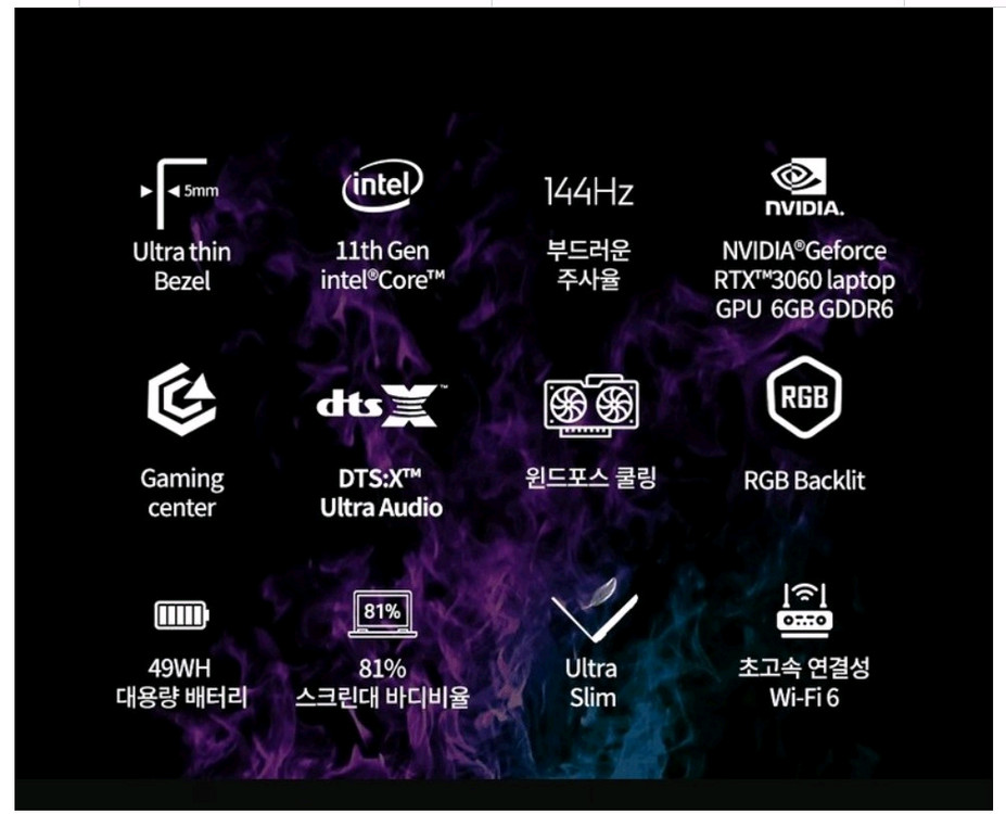 기가바이트 I5 11세대 RTX3060 512GB 게이밍 노트북 판매 합니다 이미지