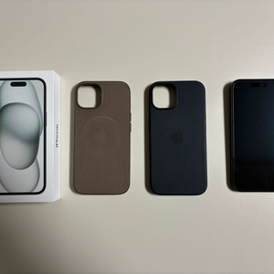 아이폰 15 블랙 자급제 128기가(정품 케이스 2개)