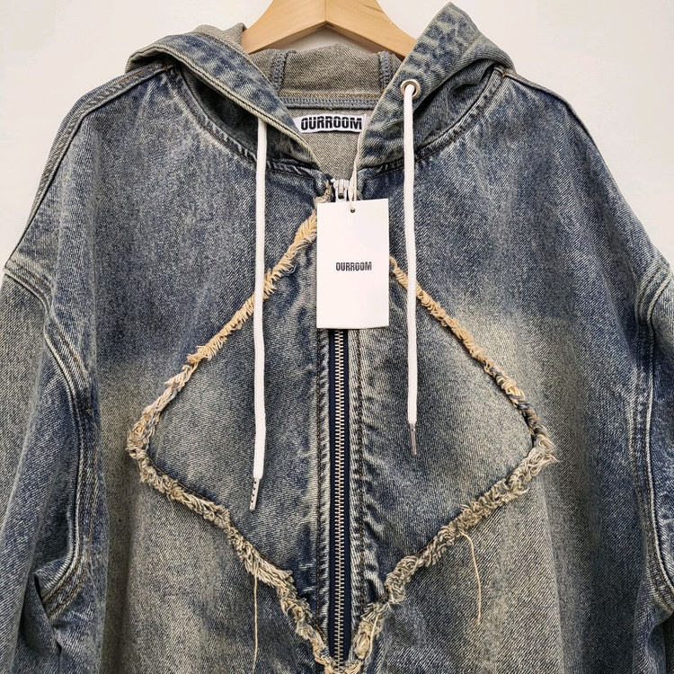 아워룸 빈티지 후드 데님 자켓 새상품--1