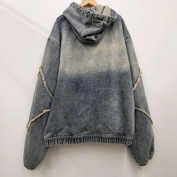 아워룸 빈티지 후드 데님 자켓 새상품--4