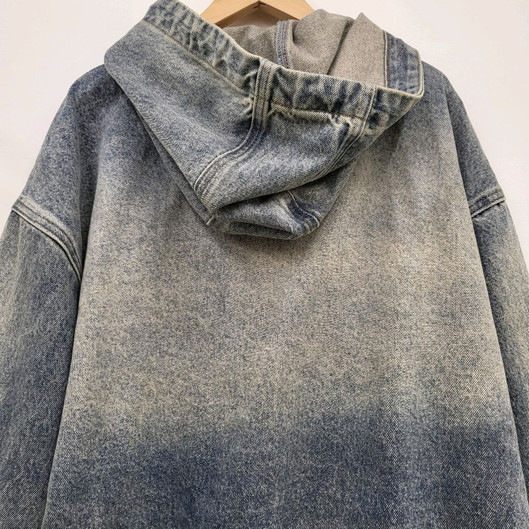 아워룸 빈티지 후드 데님 자켓 새상품--5