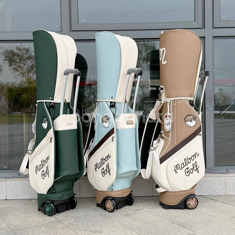 말본 컬러블록 트롤리 캐디백 골프백 바퀴 새상품--2