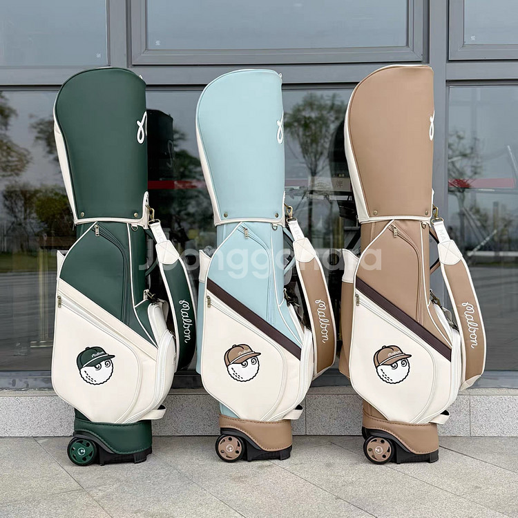 말본 컬러블록 트롤리 캐디백 골프백 바퀴 새상품--3