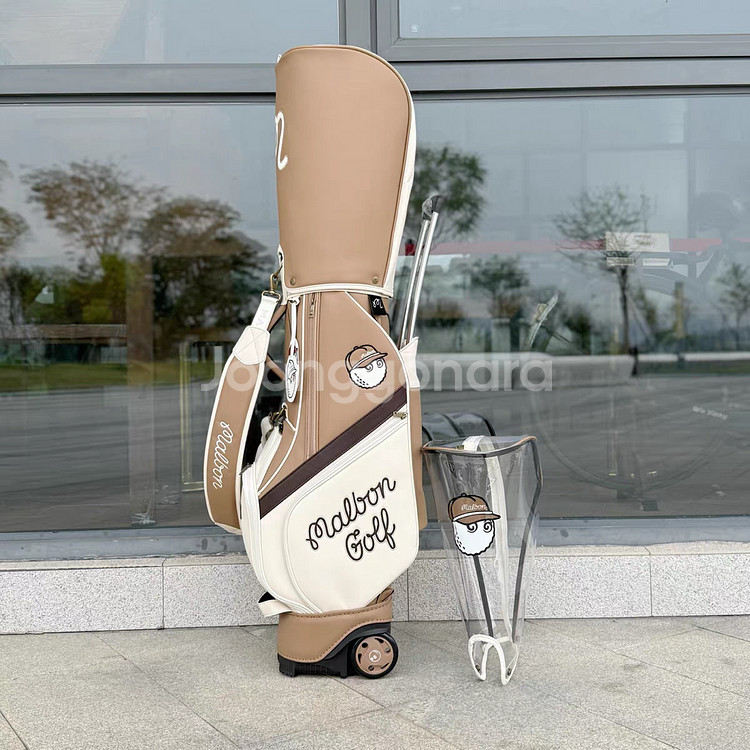말본 컬러블록 트롤리 캐디백 골프백 바퀴 새상품--7