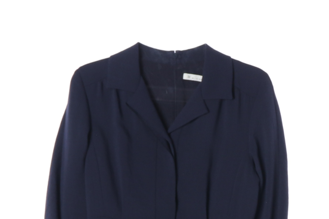 [S]잇미샤 네이비 벨트 진주 소매 긴팔 랩 원피스 하객룩--2