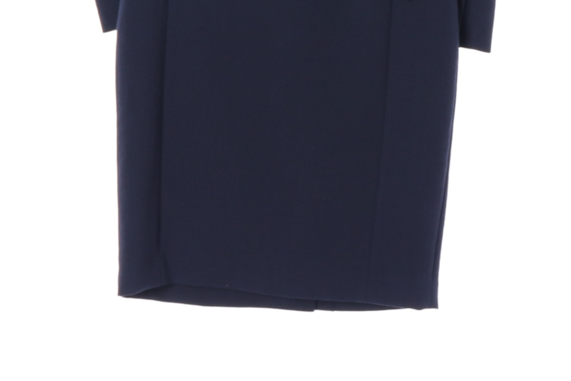 [S]잇미샤 네이비 벨트 진주 소매 긴팔 랩 원피스 하객룩--4