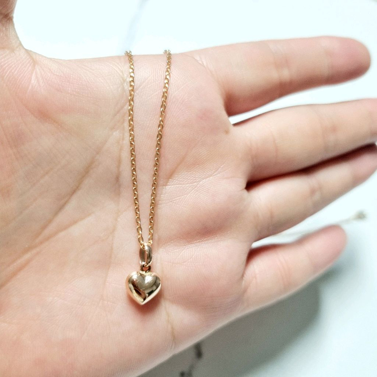 14k미니 통통 하트 펜던트(체인제외) 이미지