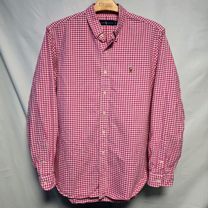 [클래식핏XL] 폴로 랄프로렌 진한 핑크색상의 잔체크 셔츠 #AH