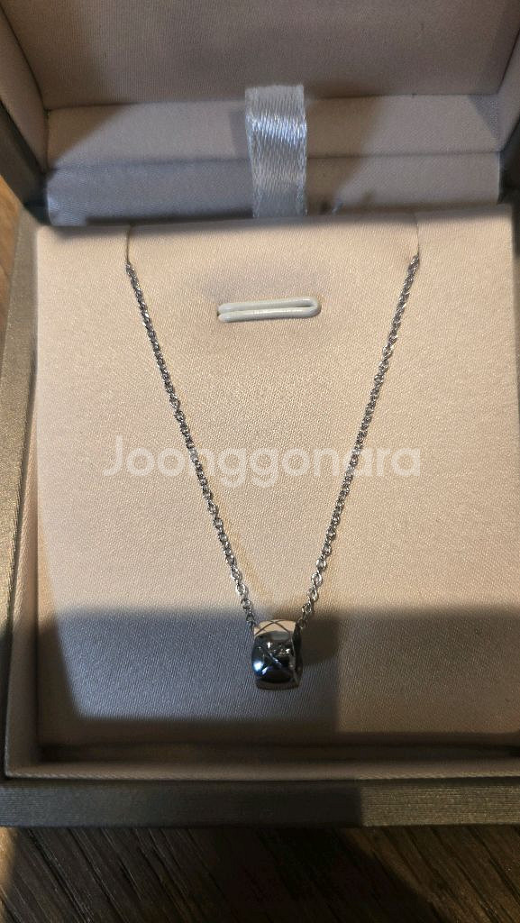 14k 화이트 골드 코코 체인 목걸이--0