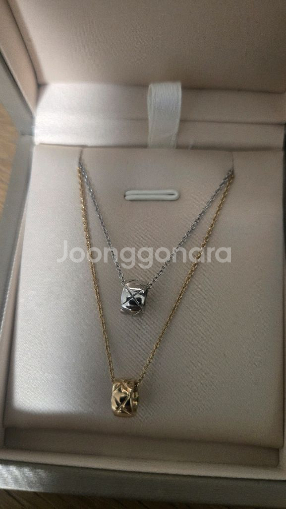 14k 화이트 골드 코코 체인 목걸이--1