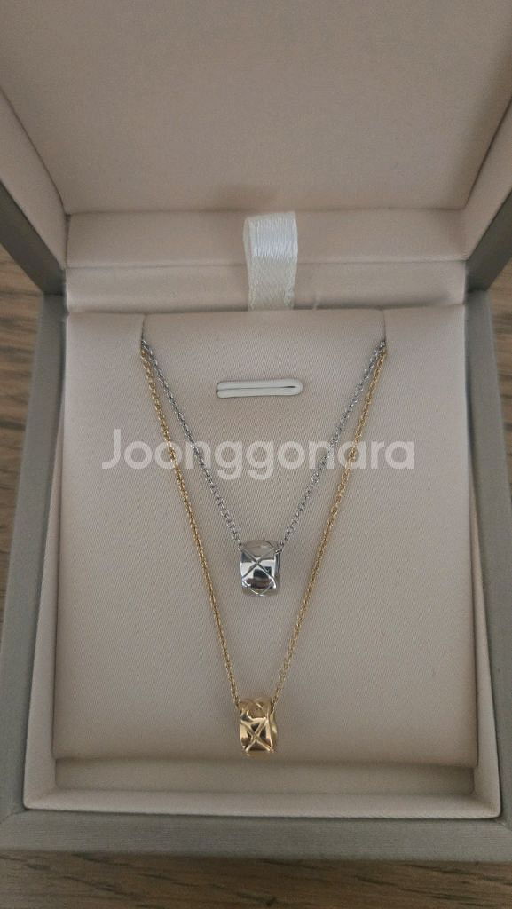 14k 화이트 골드 코코 체인 목걸이--2