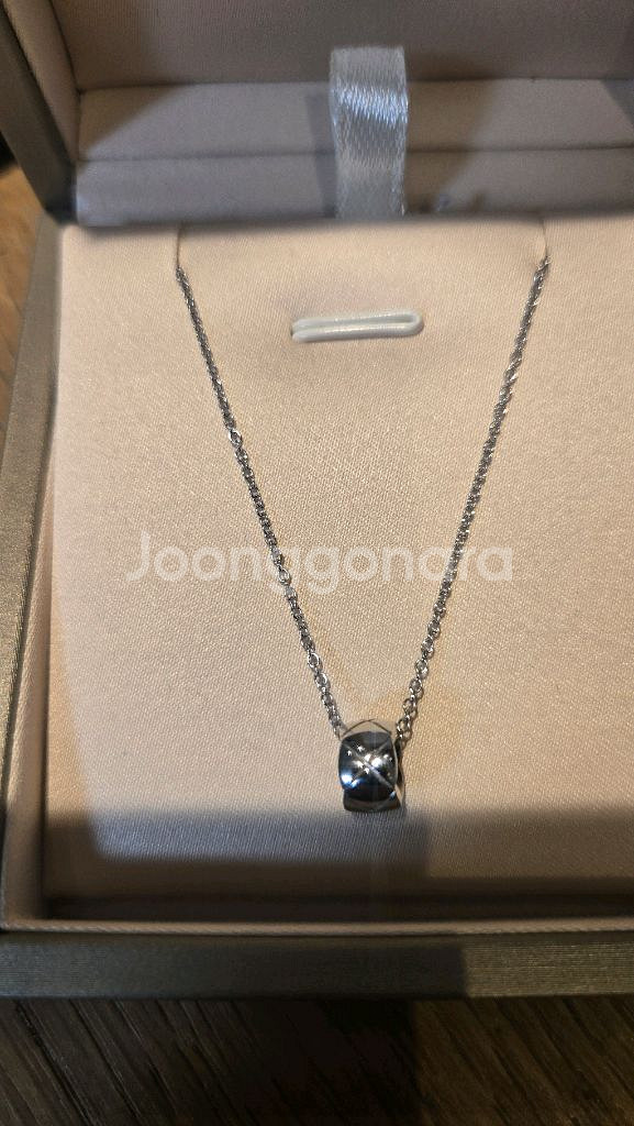 14k 화이트 골드 코코 체인 목걸이--3