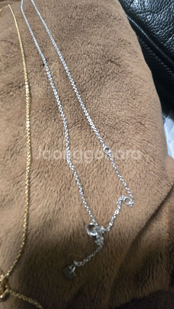 14k 화이트 골드 코코 체인 목걸이--4