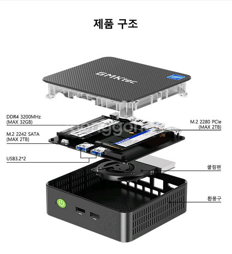 미개봉 새제품 GMKtec NucBox G3 미니 PC (16G, 512GB)--7