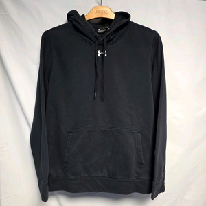 [루즈핏M] 언더아머 기모안감 후드티셔츠, 블랙 #WH