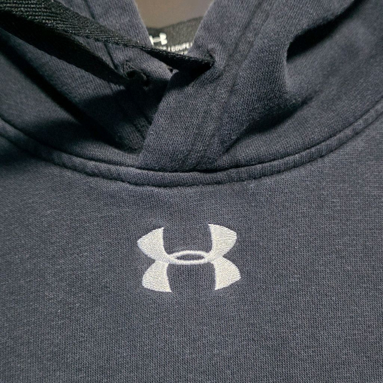 [루즈핏M] 언더아머 기모안감 후드티셔츠, 블랙 #WH--2