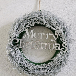 새상품)크리스마스 리스 실버 조화