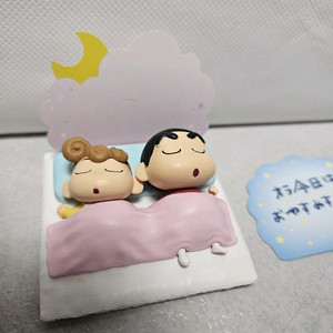 짱구 리멘트 메모 스탠드 짱구 짱아 잘자요 꿈나라 피규어 잠옷 수면 가챠 가샤폰 캡슐토이