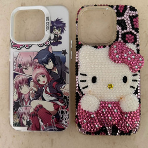 아이폰 15프로 폰케이스 헬로키티 큐빅 폰케이스 각 천원