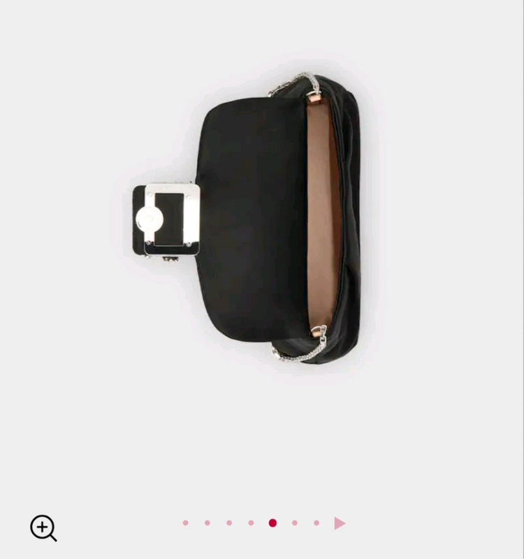 로저비비에 부케 스트라스 버클 드레이프 새틴 미니백--2