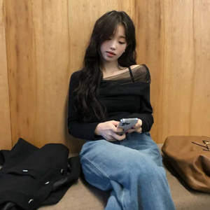 에이블리 영앤리치 망사 오프숄더 티 새상품