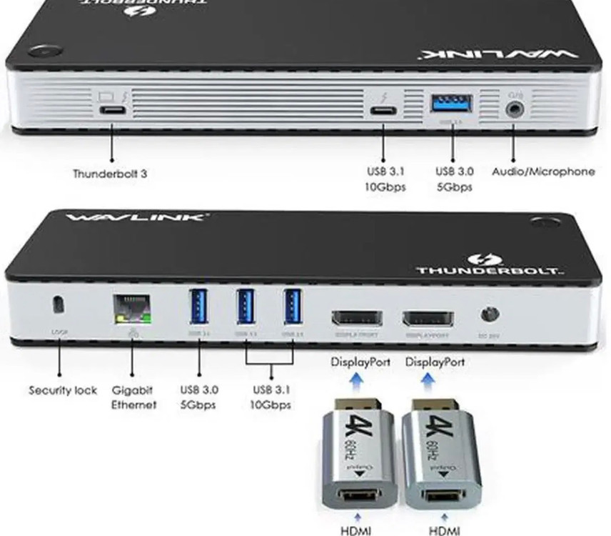 맥 독 wavlink 8k 썬더볼트3 thunderbolt dock--2
