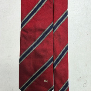 버버리 레드 스트라이프 실크 넥타이