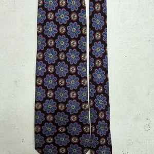랑방 꽃무늬 패턴 넥타이 블랙