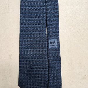 에르메스 블루 패턴 실크넥타이
