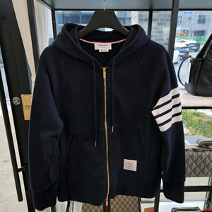 [정품/새상품급/신형] 톰브라운 사선완장 금장 후드집업 네이비 4사이즈