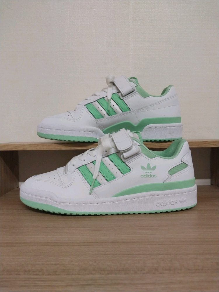 여성 아디다스 포럼 로우 클라우드 화이트 글로리 민트 운동화 (245)--3