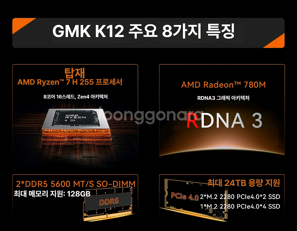 GMKtec K12 미니PC Ryzen7 H255--3