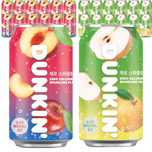 던킨 제로 스파클링 350ml 24개 탄산음료 (자두12개+배12개)