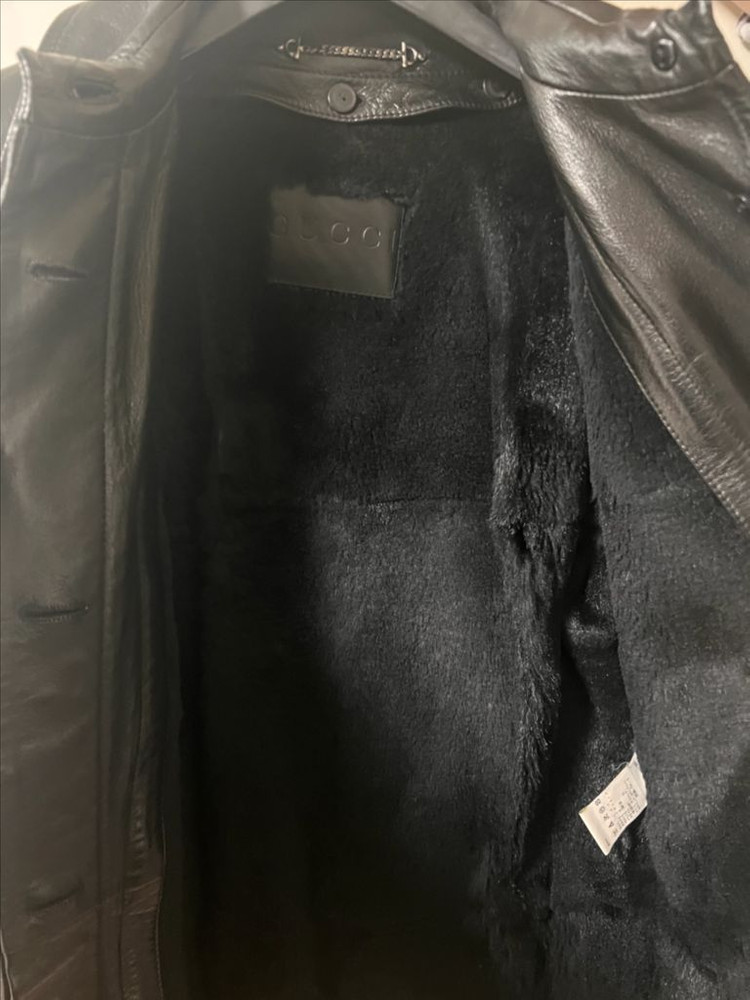 구찌 여성 퍼 가죽 자켓 블랙--1