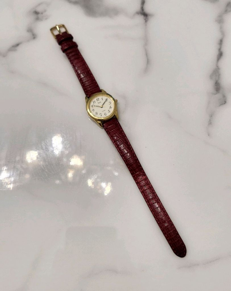 시티즌 CITIZEN Isls 금장 여성 가죽 시계 여자 팔찌--4