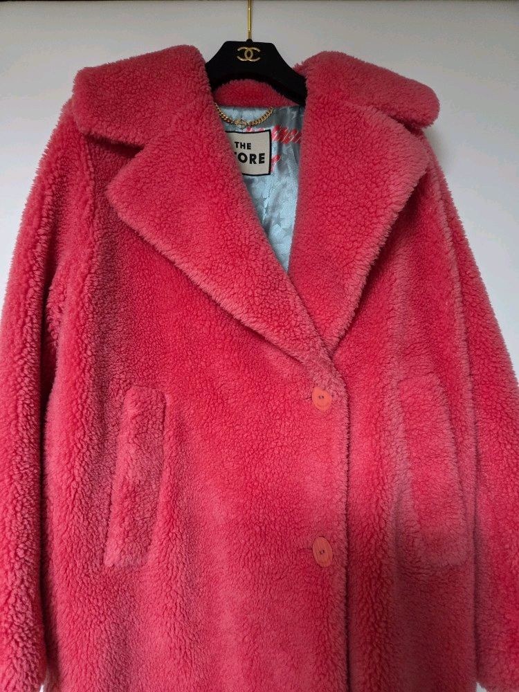 한섬 더스토어 THE STORE 18 핫핑크 테디베어 코트 무료 배송 이미지