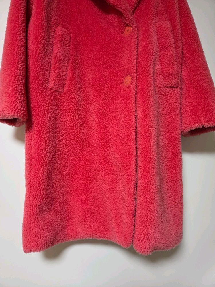 한섬 더스토어 THE STORE 18 핫핑크 테디베어 코트 무료 배송 이미지