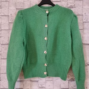 바닐라비 연두빛그린 니트 숏 가디건