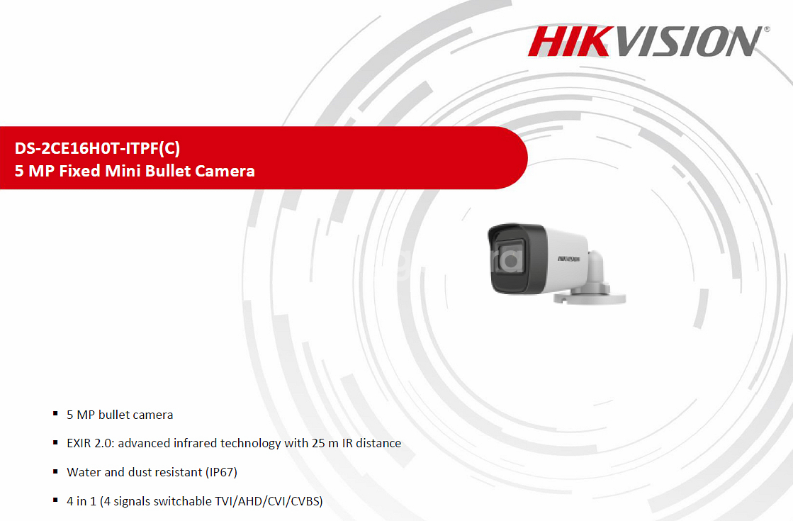 HIKVISION 5MP 실외 뷸렛 아날로그 CCTV 카메라 /무로고 새상품--1