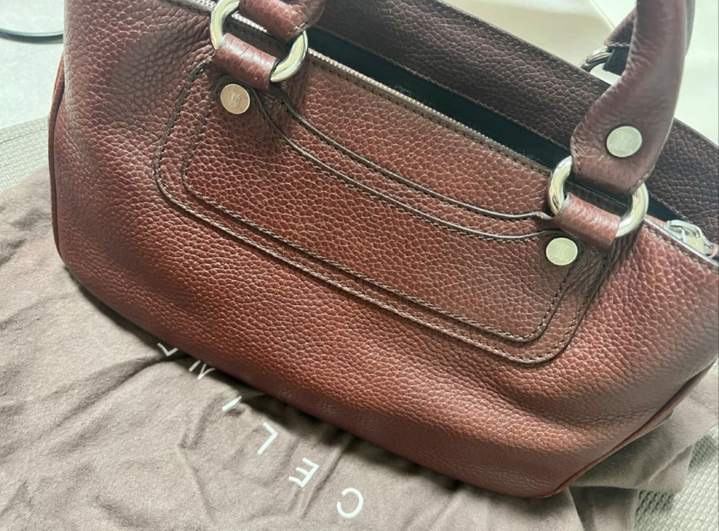 셀린느 꼬냑 소가죽 레더 토드백--1