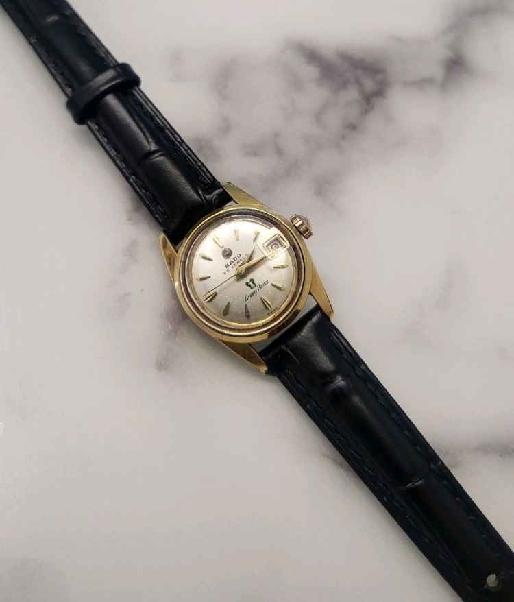 라도 RADO 여성 빈티지 오토매틱 손목 시계 가죽 여성--2